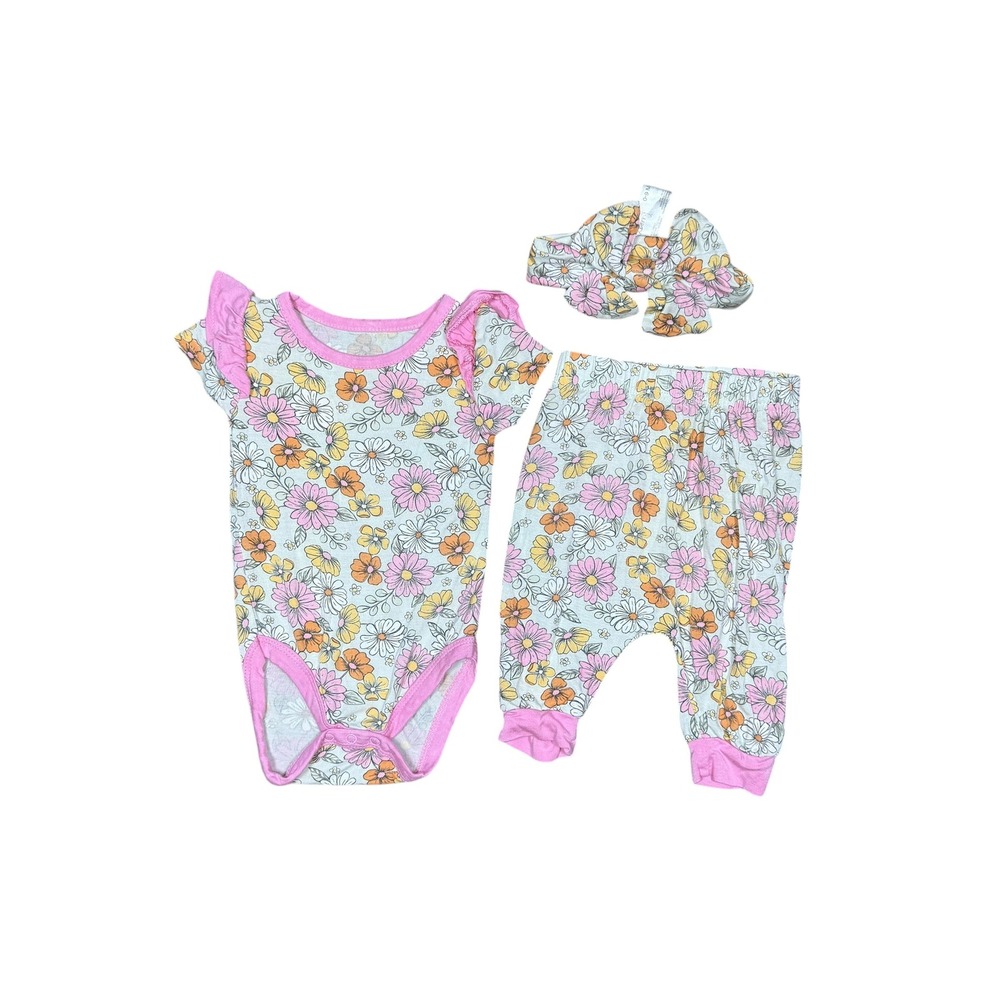 Milkberry Baby Girl Floral 3 Piece Set 0-3 months